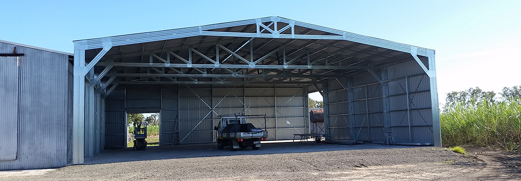 Rural Machinery Shed with Gable Open